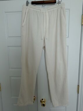 Zara Men's Cream Drawstring Lounge Pants